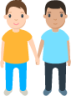 two men holding hands emoji