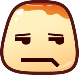 unamused (pudding) emoji