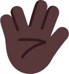 vulcan salute dark emoji