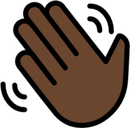 waving hand: dark skin tone emoji