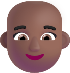 woman bald medium dark emoji