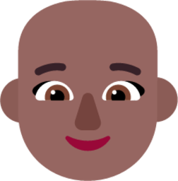 woman bald medium dark emoji