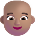 woman bald medium emoji