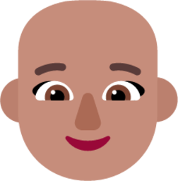 woman bald medium emoji