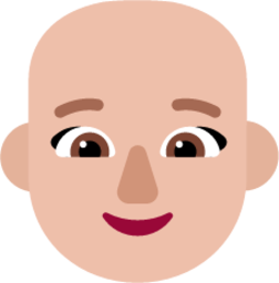 woman bald medium light emoji