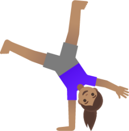 woman cartwheeling: medium skin tone emoji