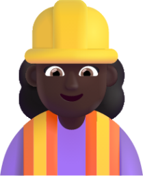 woman construction worker dark emoji