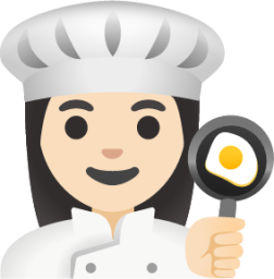 woman cook: light skin tone emoji