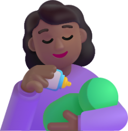 woman feeding baby medium dark emoji