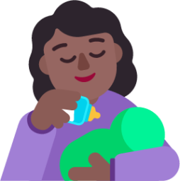 woman feeding baby medium dark emoji