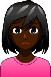 woman frowning (black) emoji