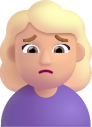 woman frowning medium light emoji