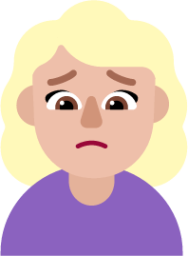 woman frowning medium light emoji