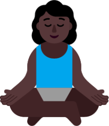 woman in lotus position dark emoji