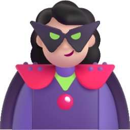 woman supervillain light emoji