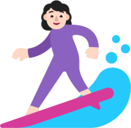 woman surfing light emoji