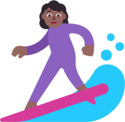 woman surfing medium dark emoji