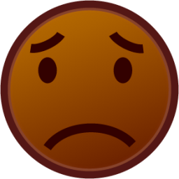 worried (brown) emoji