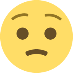 worried face emoji