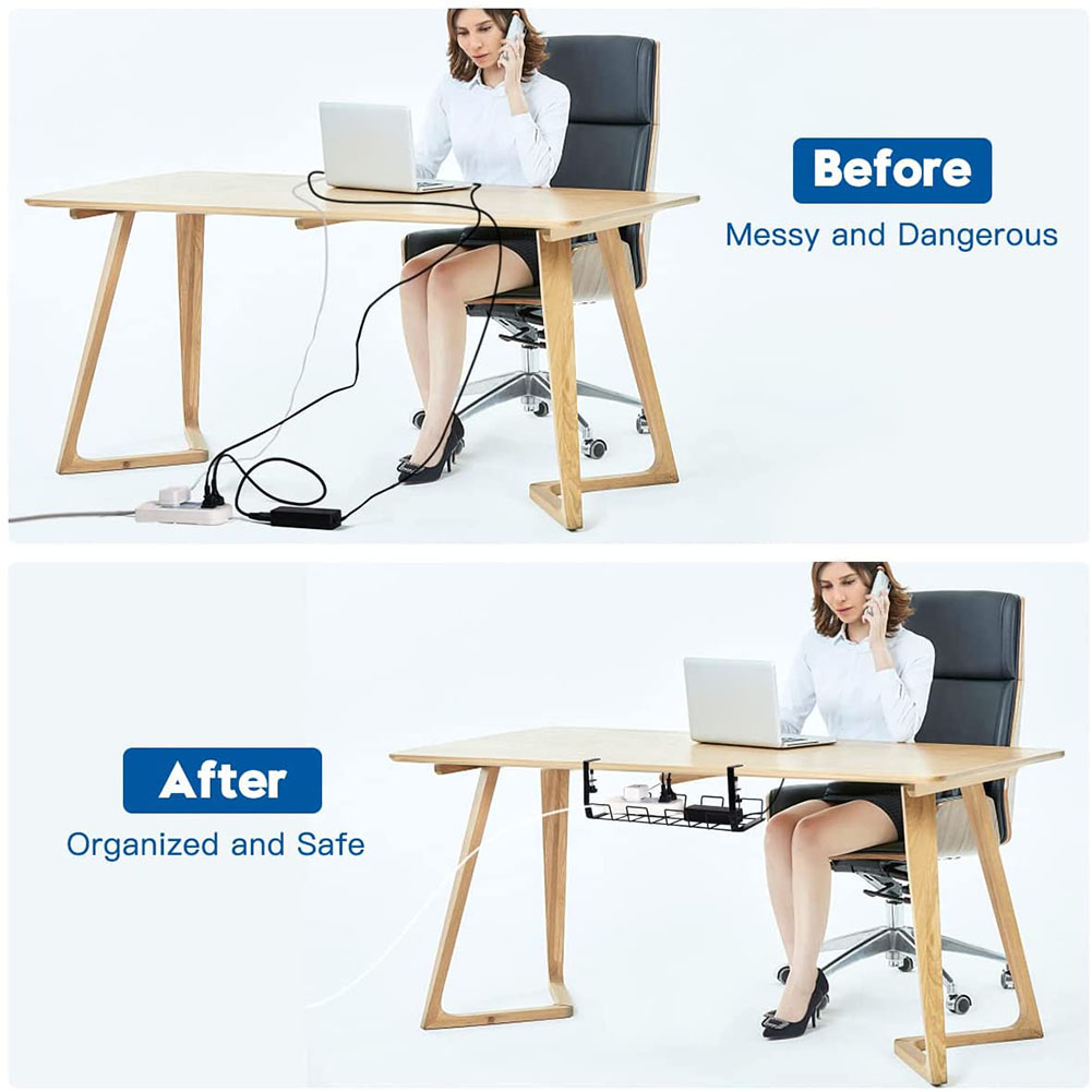 Under Desk Wire Storage Rack Under Desk Cable Organizer Wire Cable Tray ...