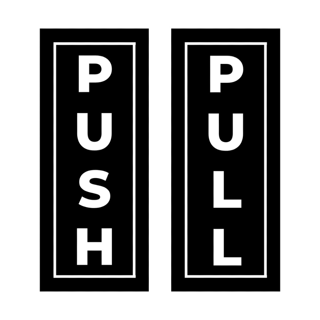 PUSH PULL DOOR STICKER- BLACK - 2INCH X 5INCH | Daraz.lk