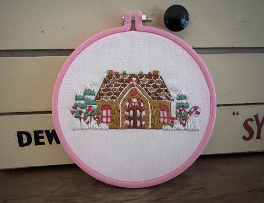 Gingerbread house hoop kit