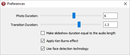 Duration Preferences in 4k Slideshow maker