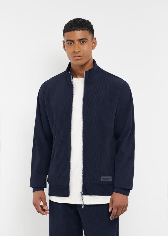 Ribbed Velvet Bomber Jacket