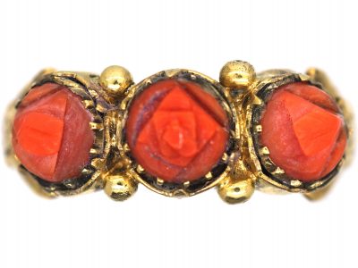 Georgian 15ct Gold & Carved Coral Ring