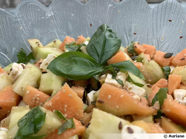 Salade de melon concombre f�ta 