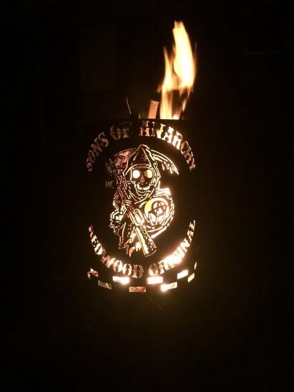 Soa Fire Drum Cut By Hand From Flaming Fire Drums