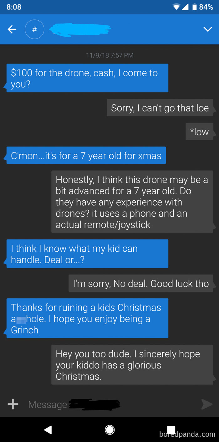 Selling An $800 Drone With Accessories For $400 To Get A Little Christmas Money. Then This Parent Of The Year Shows Up