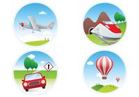 Four Transportation Icon PSD Pack 