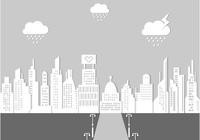 Rainy City Landscape PSD Background