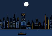 Night Time City Skyscraper Wallpaper PSD