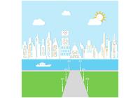 Sunny City Background PSD 