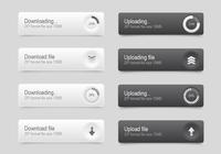 White & Black Progress Button PSD Set