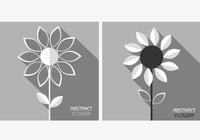 White Grey Abstract Flowers PSD Pack