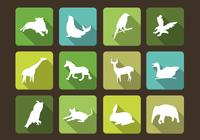 Long Shadow Animal Silhouettes PSD Set