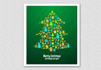 Green Christmas Tree PSD Background