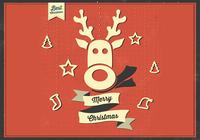 Merry Christmas Reindeer PSD Background