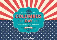 Columbus Day-försäljning Retro PSD-affisch