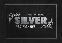 Silver Foil Text Effect PSD