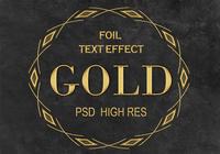 Golden Foil Text Effect PSD 