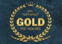 Gold Foil Text Effect PSD 