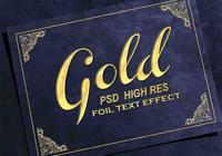 Gold Foil Text Effect PSD 