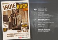 Indie Rock Music Concert Poster Premium Template