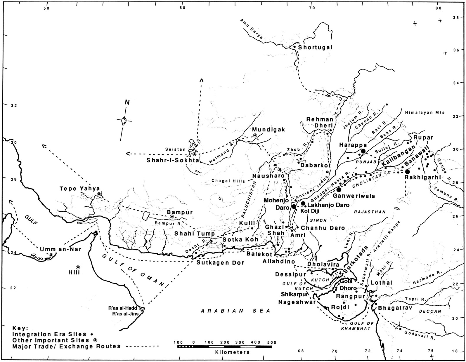 Indus Valley Civilization Map Black And White