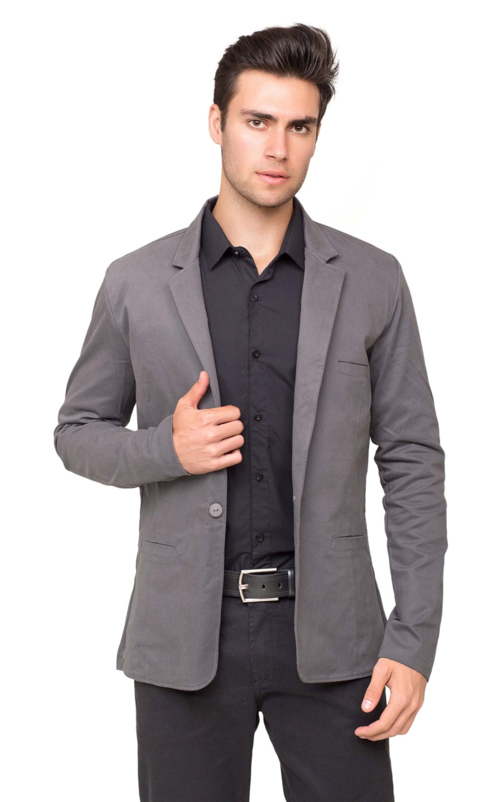 Blazer Masculino Tony Menswear Slim Fit de Sarja Cinza - Compre Agora |  Kanui Brasil