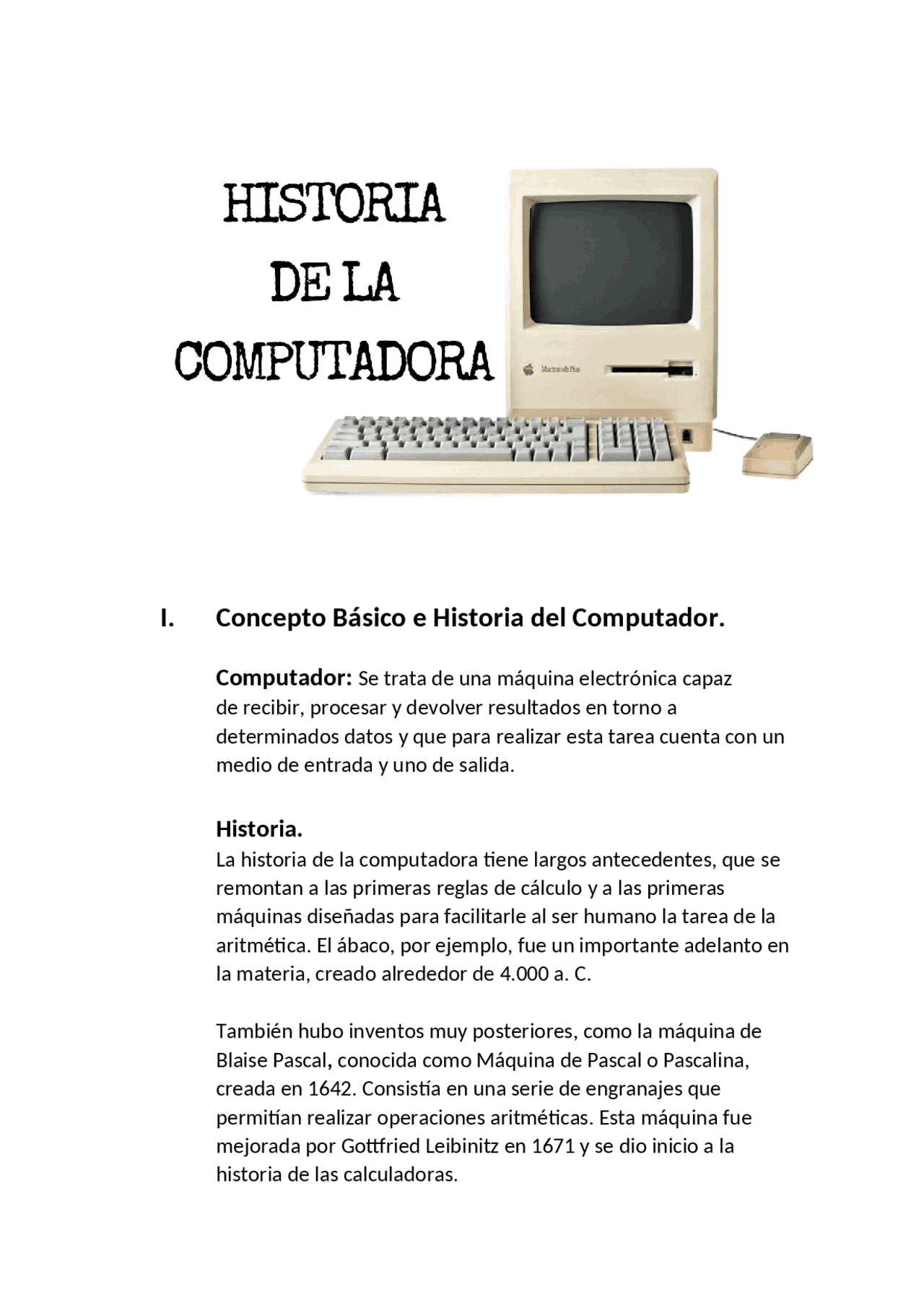 Historia del Computador | Guías, Proyectos, Investigaciones de Informática  | Docsity